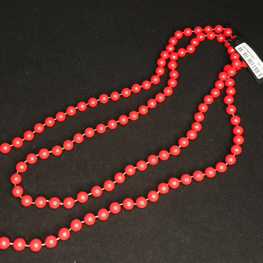 3pc Set - Red Mardi Gras Bead Necklace
